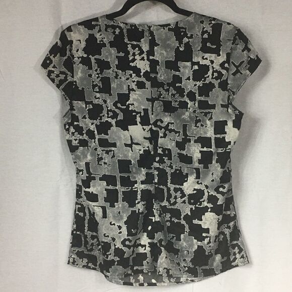 Small Treo Jolie gray black white zipper back crystal rhinestone scoop t… - Picture 1 of 6